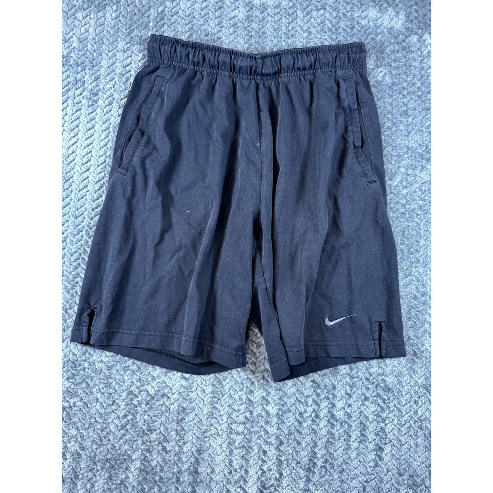 Nike Dri Fit Basketball Shorts Mens M Black Swoosh Logo Athletic Elastic Waist‎